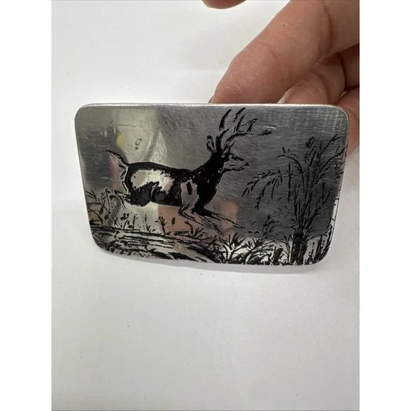 Belt Buckle Deer in nature Buck Vintage - Picture 4 of 7